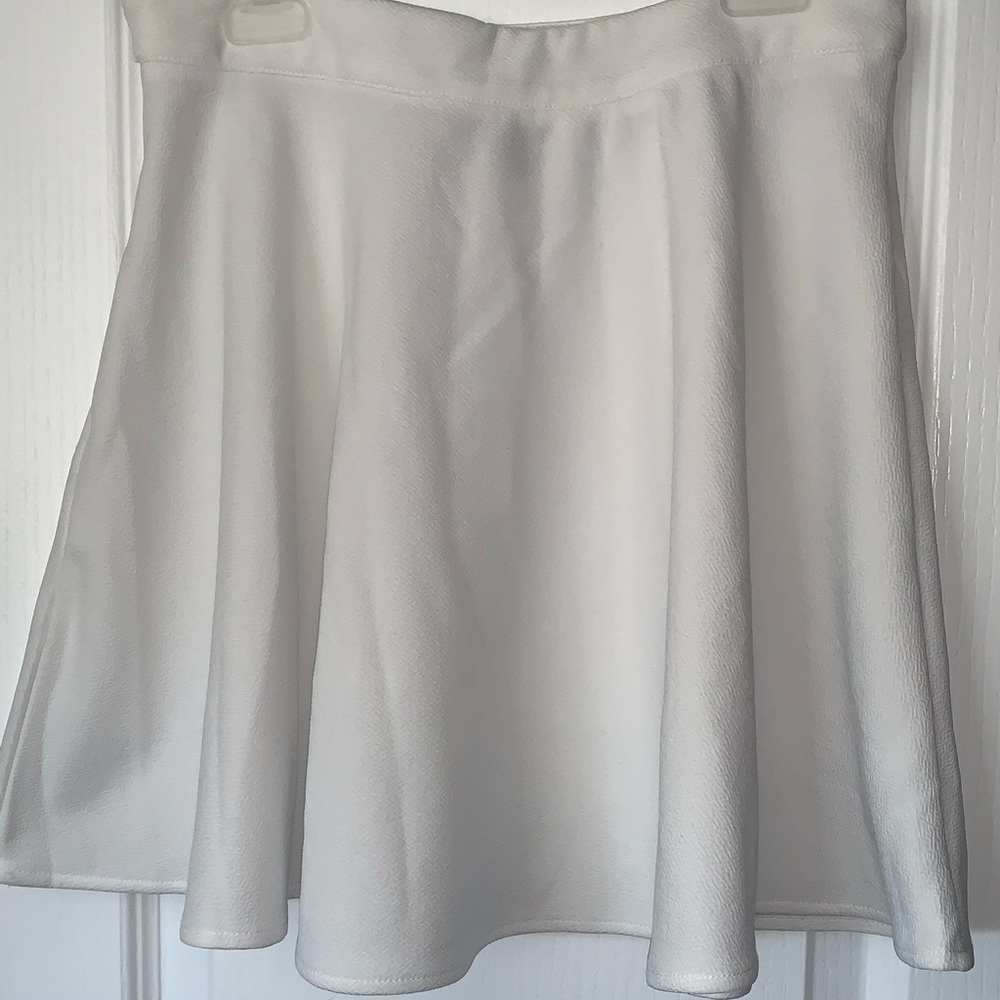 White flared skirt